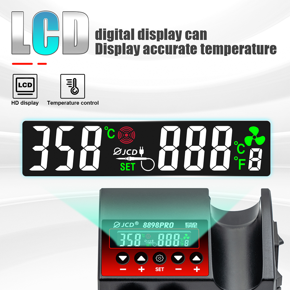 JCD 8898Pro 2 في 1 محطة لحام L - مراجعة T12 Soldering Station Oled وسعره