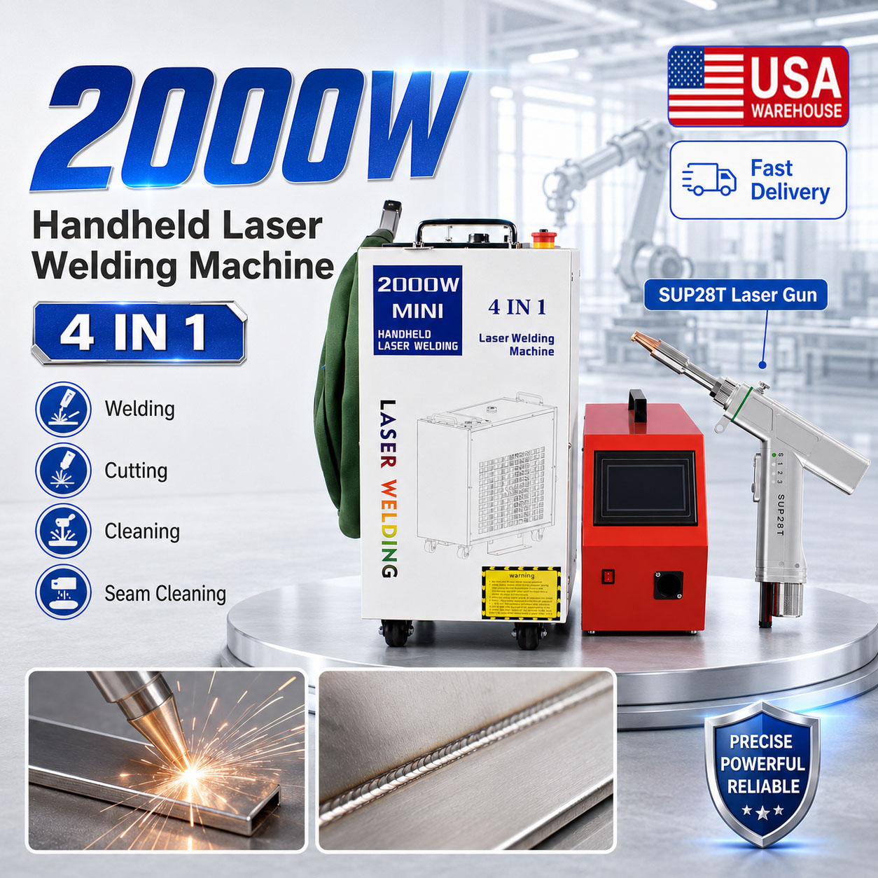آلة لحام بالليزر 2000 واط 4 في - مراجعة Laser Soldering Machine Handheld وسعره